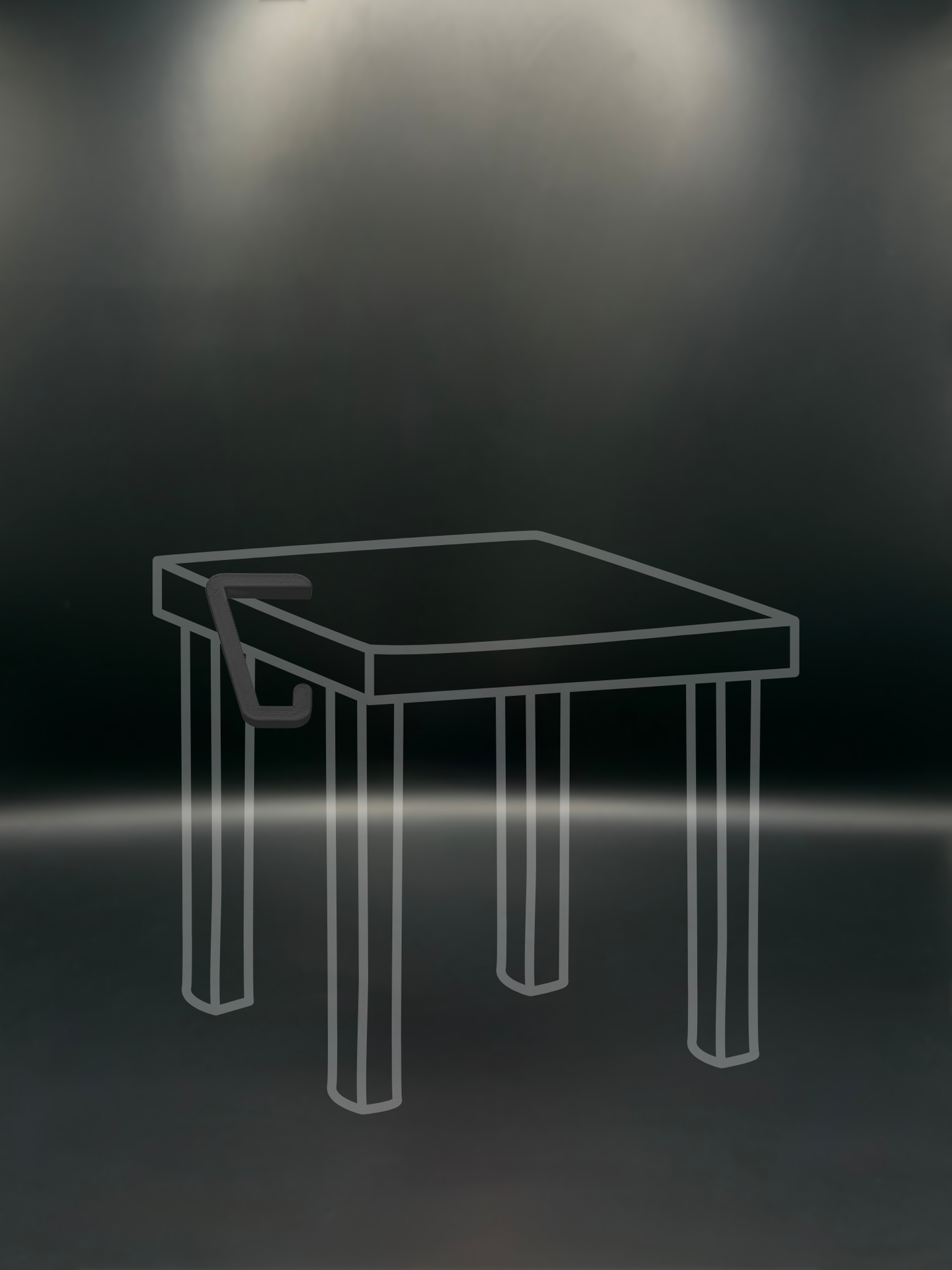 BagHook – 3D-gedruckter Handtaschenhalter für Tischkanten