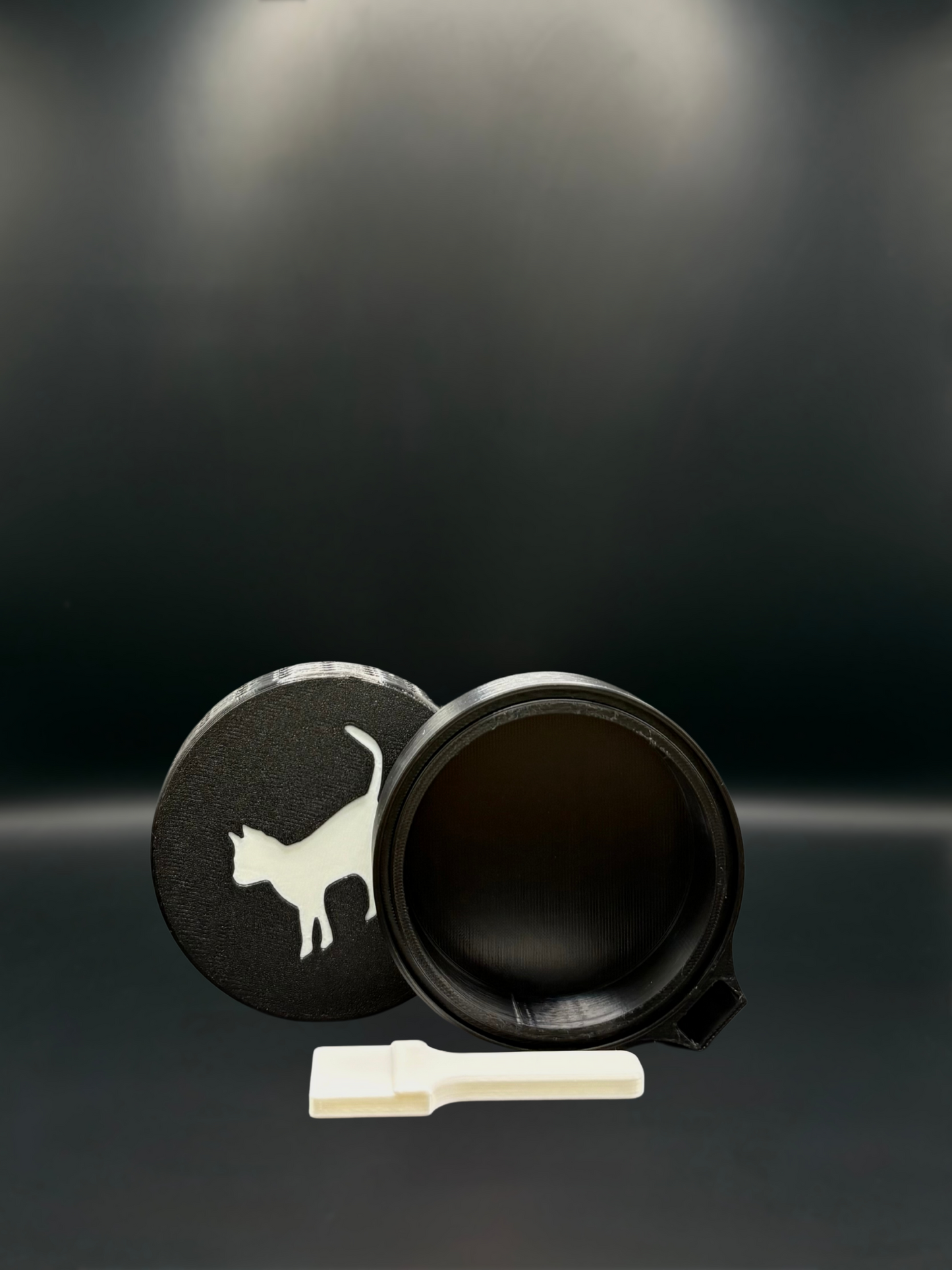 Katzenfutter-Box „Purrfect Portion“ mit Löffel – 3D-gedruckt